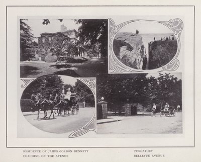 Newport, Rhode Island: Residenza di James Gordon Bennett; Purgatory; Coaching on the Avenue; Bellevue Avenue da American Photographer (after)