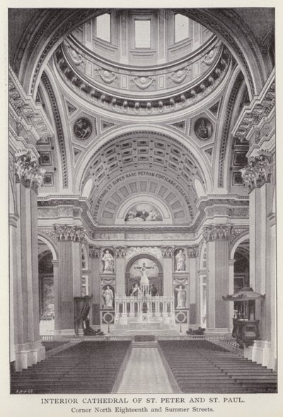 Philadelphia: Interno della Cattedrale di San Pietro e San Paolo, Angolo North Eighteenth e Summer Streets da American Photographer (after)