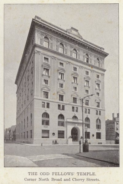 Philadelphia: Tempio degli Odd Fellows, Angolo North Broad e Cherry Streets da American Photographer (after)
