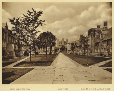Università di Princeton: Henry e Foulke Hall; Blair Tower; Class of 1901 e Laughlin Halls da American Photographer (after)