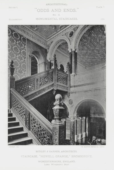Scala, "Hewell Grange," Bromsgrove, Worcestershire, Inghilterra (foto in b/n) da American Photographer (after)
