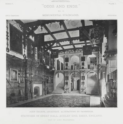 Scala nella Grande Sala, Audley End, Essex, Inghilterra da American Photographer (after)