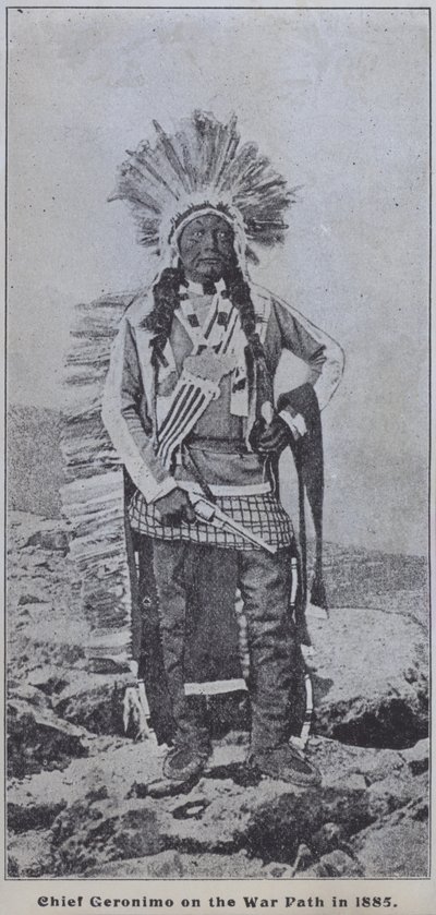 Il capo Apache Geronimo sul sentiero di guerra nel 1885 da American Photographer (after)