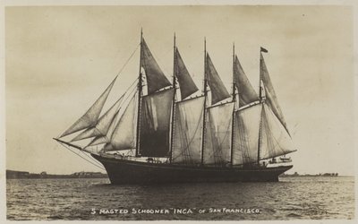 Schooner a 5 alberi Inca, di San Francisco da American Photographer