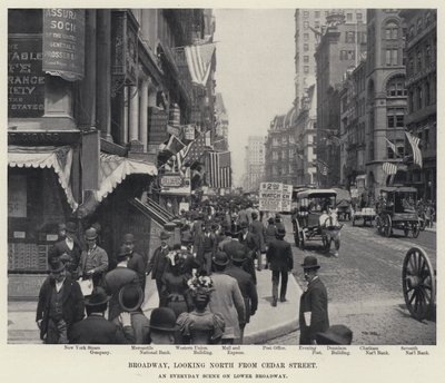 Broadway, vista verso nord da Cedar Street da American Photographer