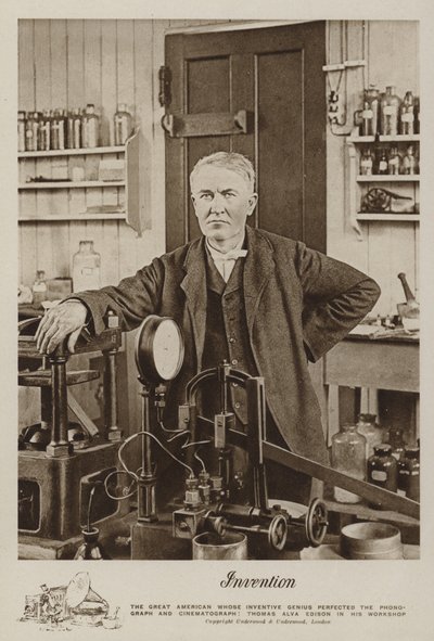 Invenzione, Thomas Alva Edison nel suo laboratorio da American Photographer