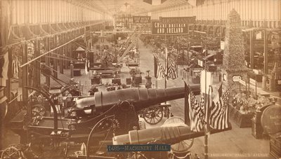 Cannoni di Krupp, esposizione tedesca, Esposizione Internazionale del Centenario, Filadelfia, 1876 (stampa all