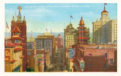 Guardando California Street da Chinatown, San Francisco, California (foto a colori) da American Photographer