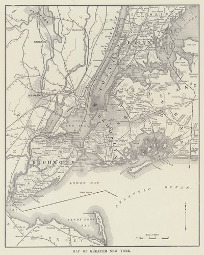Mappa della Grande New York (foto in bianco e nero) da American Photographer