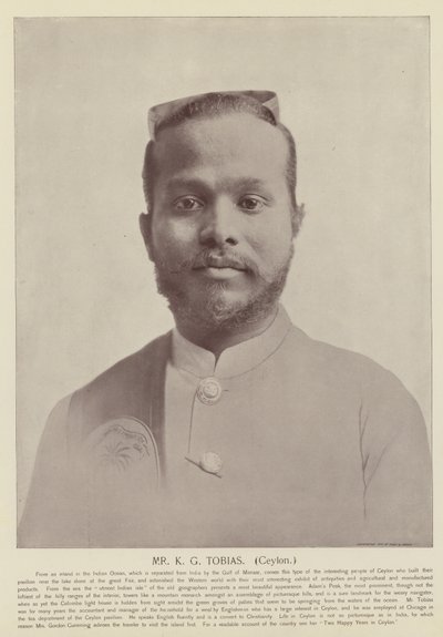 Mr K G Tobias, Ceylon da American Photographer