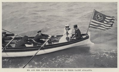 Il signor e la signora George Gould che vanno al loro yacht Atalanta da American Photographer