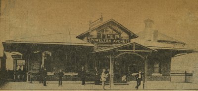 Ritaglio di giornale: Stazione di Powelton Avenue, Pennsylvania, USA, 1896 da American Photographer