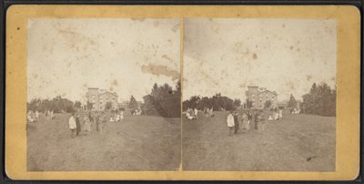 Facciata nord e prato, comunità di Oneida, Stato di New York, circa 1870 da American Photographer