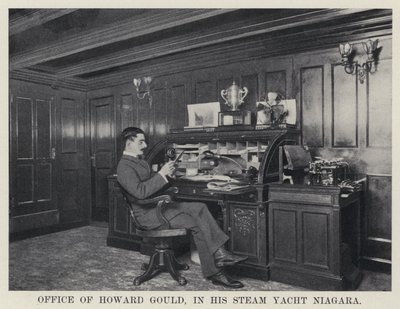 Ufficio di Howard Gould, nel suo yacht a vapore Niagara da American Photographer