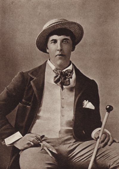 Oscar Wilde, poeta e drammaturgo irlandese, in America (foto b/n) da American Photographer