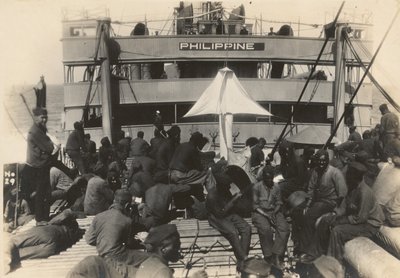 Battaglione di Fanteria Pioniera sulla nave da trasporto U.S.S. Philippine dal porto di Brest, Francia, 18 luglio 1919 da American Photographer