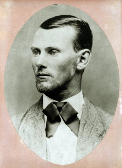 Ritratto del criminale Jesse James (1847-1882) poco prima della sua morte. Fotografia 1882. da American Photographer