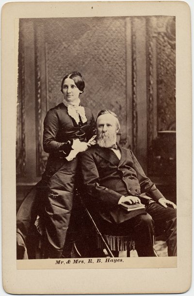 Rutherford Birchard Hayes (1822-93), 19º Presidente degli Stati Uniti, e Lucy Ware Webb Hayes (1831-89), sua moglie da American Photographer