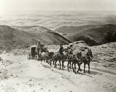 Diligenza che attraversa il Passo di San Marcos, California da American Photographer