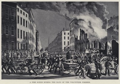 Una scena di incendio durante i giorni dei pompieri volontari da American School