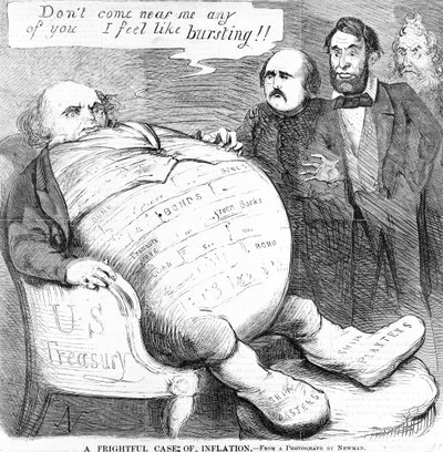 Un caso spaventoso di inflazione, c.1863 da American School