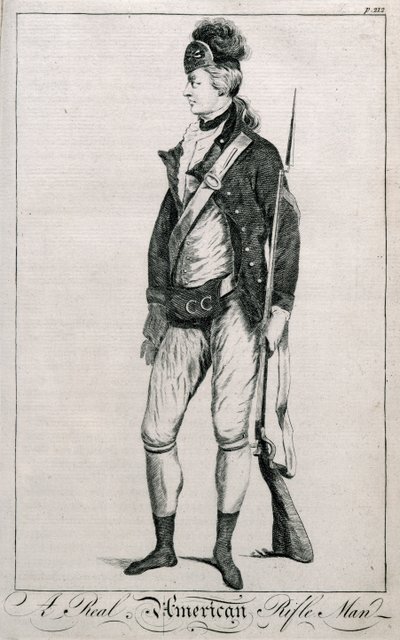 Un vero fuciliere americano, pagina 212 da Impartial History of the War da American School
