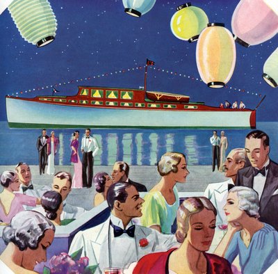 Festa sul lungomare vicino a uno yacht da American School