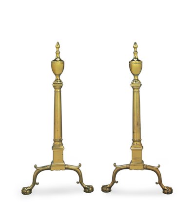 Un paio di alari Chippendale, Philadelphia o New York, 1780-1800 da American School