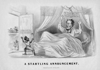 Un annuncio sorprendente, pubblicato da Currier & Ives, c.1862 da American School