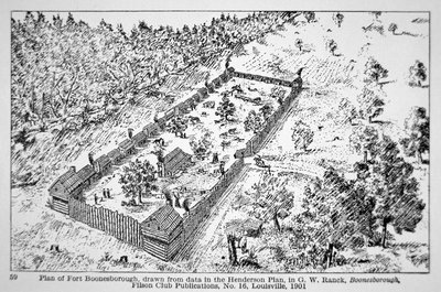 Veduta di Fort Boonesborough in Kentucky da American School