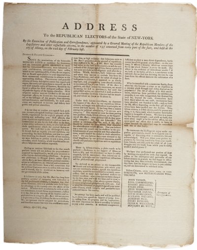 Discorso agli elettori repubblicani dello stato di New York, 6 aprile 1804 da American School