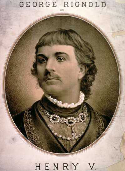 Pubblicità per George Rignold come Enrico V da American School