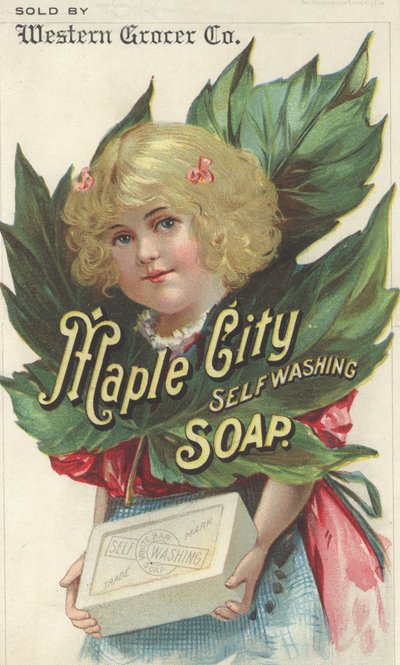 Pubblicità per il sapone auto-lavante Maple City, c.1880 da American School