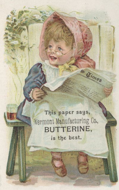 Pubblicità per il burro di Vermont Manufacturing Co., c.1880 da American School
