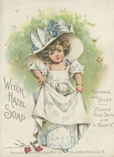 Pubblicità per il sapone Witch Hazel, medicinale e da toilette, 1894 da American School