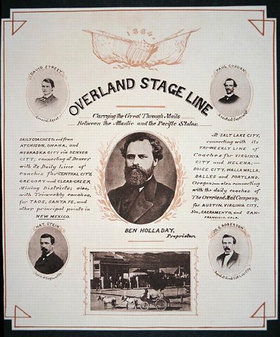 Pubblicità per la Overland Stage Line da American School