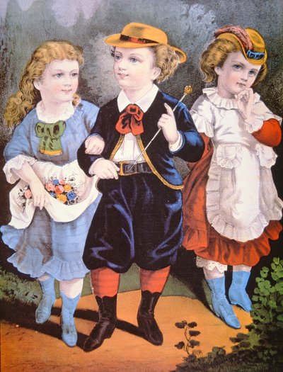 Moda per bambini americani, pubblicata da Currier & Ives da American School