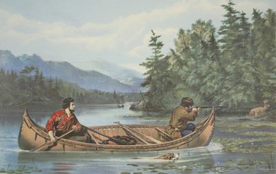 Scene di caccia americana, Una buona occasione, pub. 1863, Currier & Ives da American School