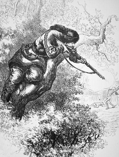 Cecchino americano su un albero durante la Guerra d