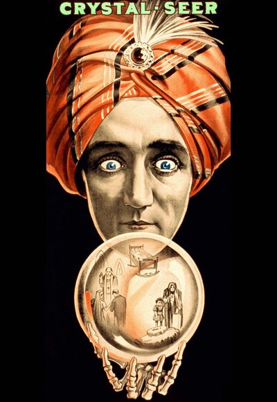 Poster americano per lo spettacolo Crystal Seer (che legge la sfera di cristallo) inizio XX secolo da American School