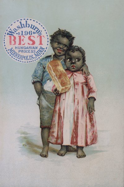 Carta commerciale americana che pubblicizza il pane del miglior processo ungherese di Washburn, Minneapolis, Minnesota da American School