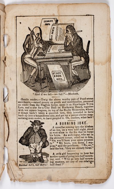 E se falliamo - falliamo! Macbeth, pagina 7 da Eltons Comic All-my-nack, 1838 da American School