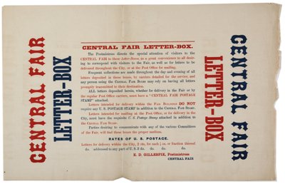 Annuncio per le cassette delle lettere della Fiera Centrale, c.1864 da American School