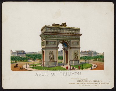 Arco di Trionfo, Parigi, Francia (cromolitografia) da American School