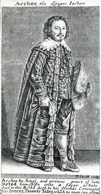 Archee, il giullare del re, un ritratto di Archibald Armstrong, di Thomas Cecill, 1639-1640 da American School
