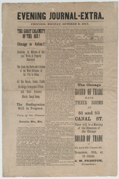 Articolo del Chicago Evening Journal-Extra riguardante l