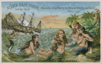 Ayers Hair Vigor per il bagno, carta commerciale da American School