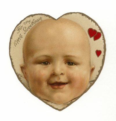 Volto di bambino in un cuore da American School