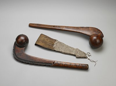 Clubs Tomahawk con testa a sfera (legno e ottone) da American School