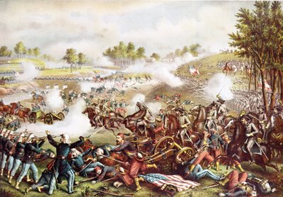 Battaglia di Bull Run, 21 luglio 1861, pubblicato 1889 da American School